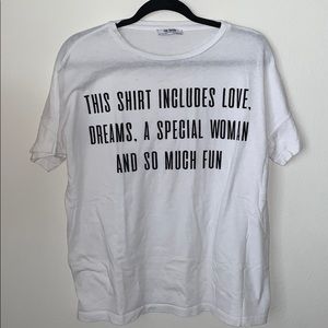 Zara white graphic tee